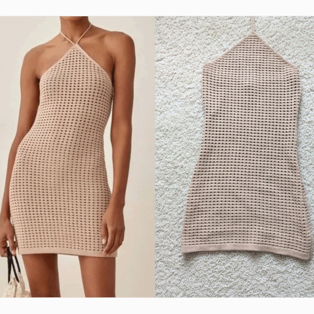 Reformation Tan Mini Dress